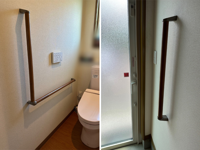 岡崎市：トイレ、勝手口に使う人に合わせた手すりを設置